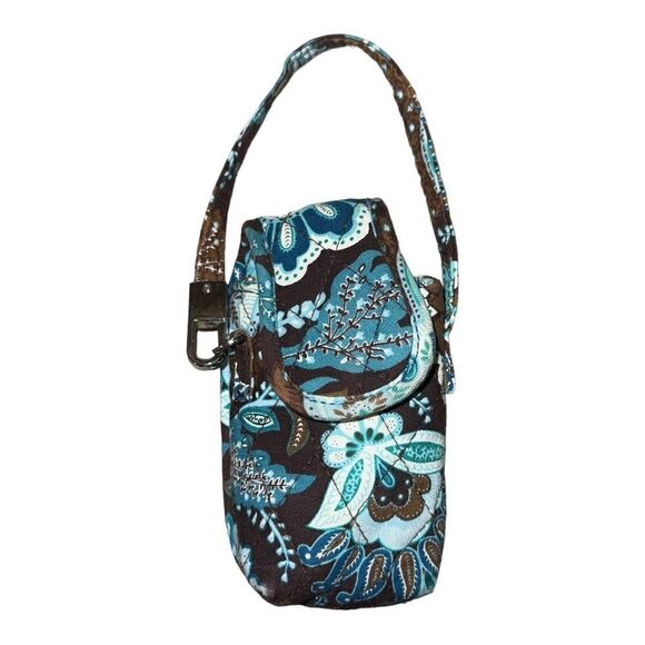Vera Bradley Java Blue Cell Phone Case Holder Brown Blue Retired EUC - Picture 1 of 3
